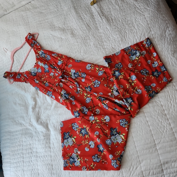 LOFT Pants & Jumpsuits Pretty Floral Loft Jumpsuit Poshmark